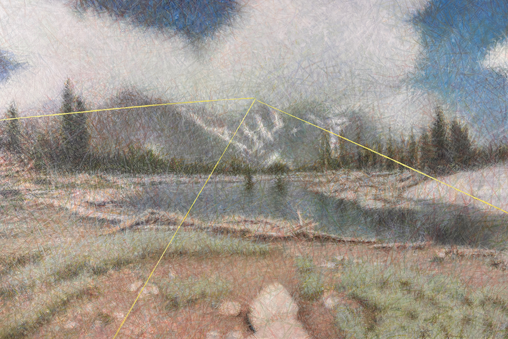 Norman Leto, Raitrāces ezers, eļļa uz audekla, 120x80 cm, 2024