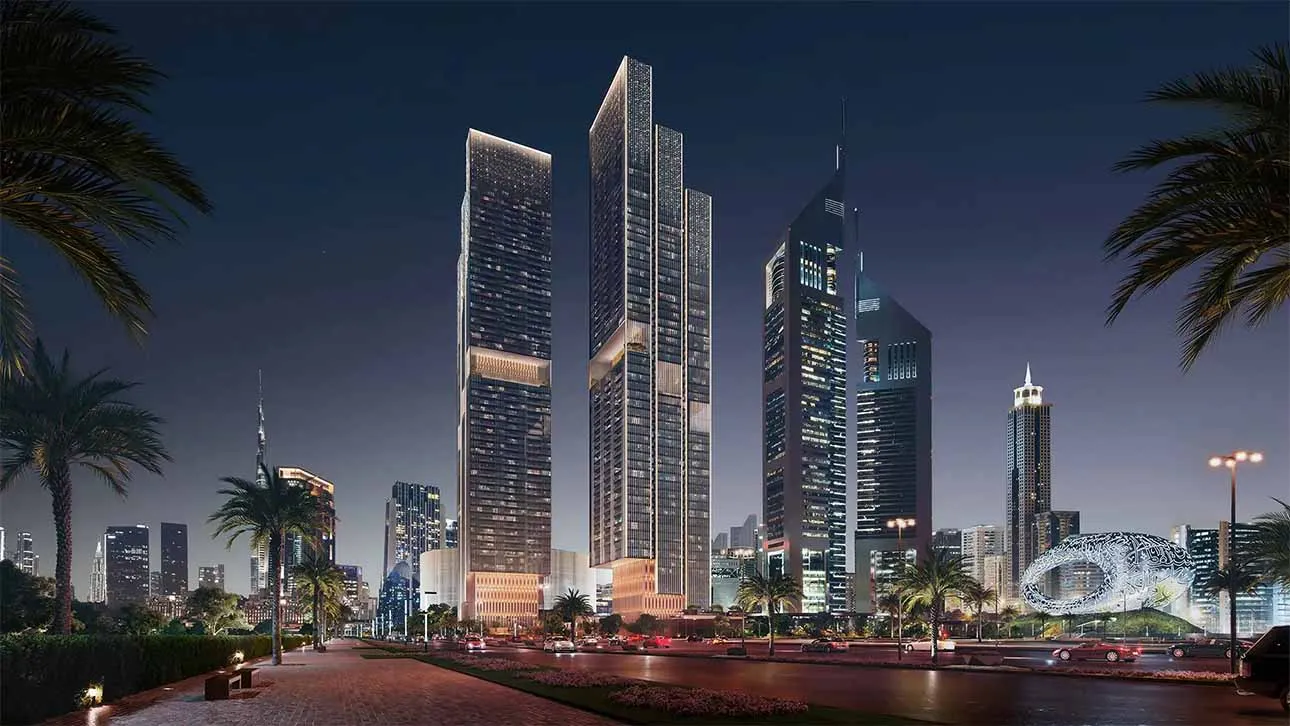 Jumeirah Residences Emirates Towers projekts, ko izstrādājuši Scda Architects Dubaijā